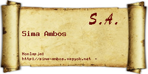 Sima Ambos névjegykártya